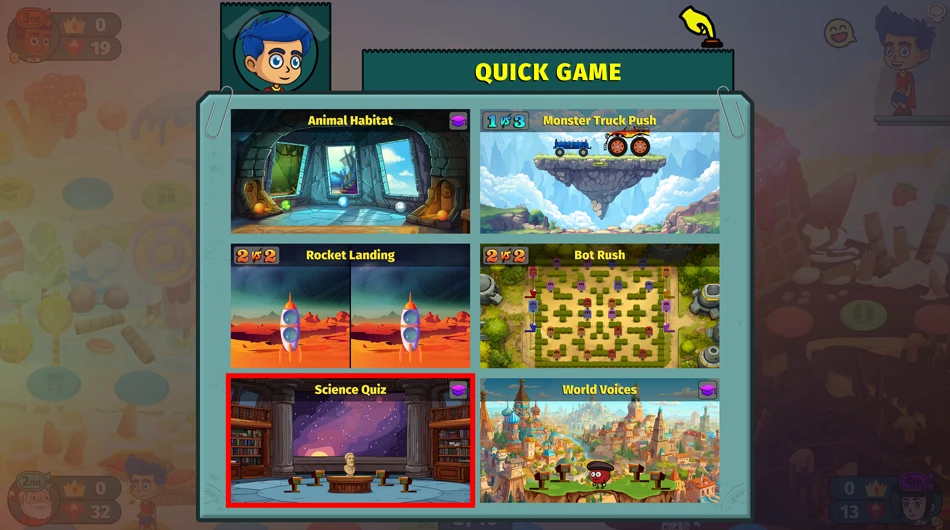 Educational mini-games in math geography science and more